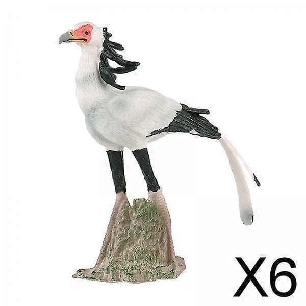 Sekretærfuglfigurer for barn og arrangementer 6 Pcs