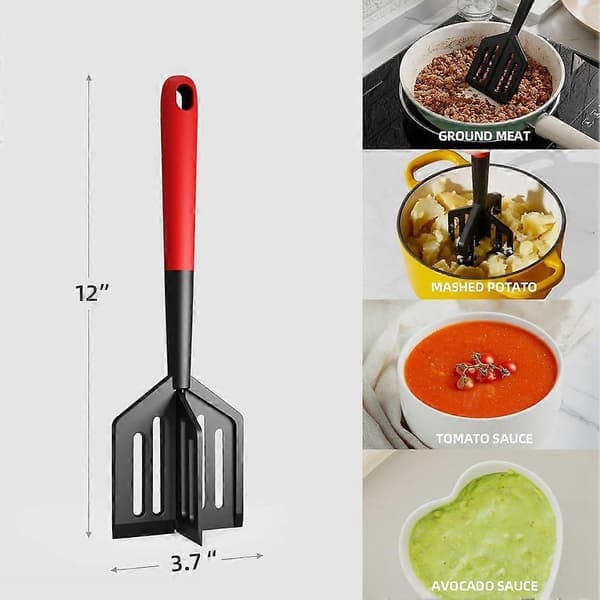 Potatisstöt Köttkvarn Spatel, Verktyg för att hacka köttfärs, Multifunktionell köttstötspatel och grönsaksskärare