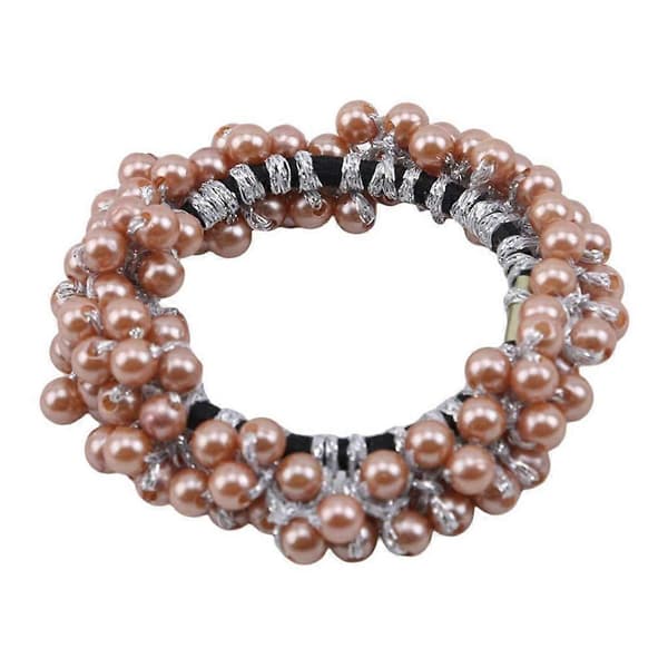 Dame Hår Elastikker Scrunchies Perle Perler Hår Elastikker Hårbånd Armbånd Smykker Coffee