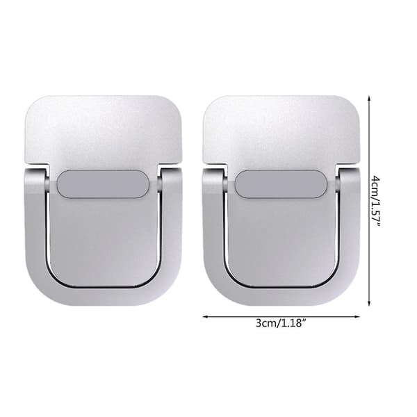 2 stk. Mini Laptop Stand, Usynlig Zinklegering Foldbar Laptop Stand til Notebook Black