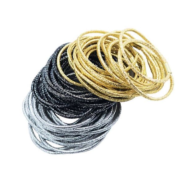2x 30 st Kvinnor Paljetter Hår Elastiska Hårgummiband