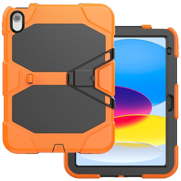 Robust silikone PC tablet-etui med stander til iPad 10. generation 10,9\" 2022, orange orange
