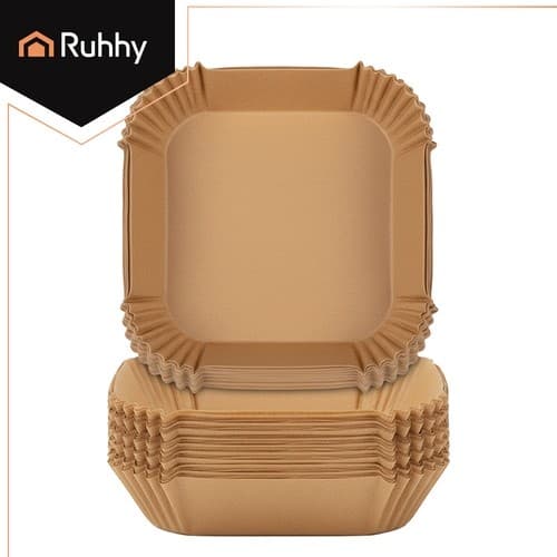 Airfryer-pappersformar 16 cm, 100-pack, non-stick silikonbelagda, engångs, oljebeständiga
