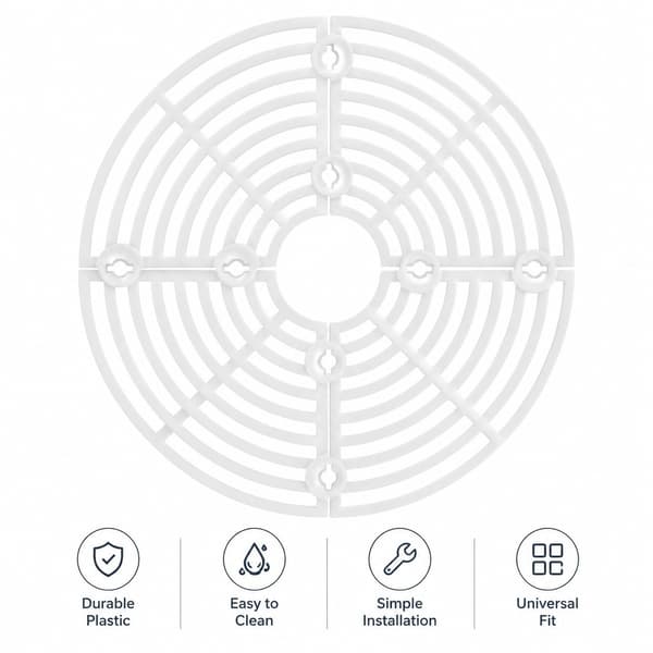 Vit trädgårdsstaket 4 paneler + 8 häftklamrar, diameter, för rabattkant - 19 cm