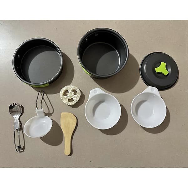 Campingkokkärl Mess Kit för Backpackingutrustning - Campingkokset - Campingkastruller och stekpannor - Lägerutrustning