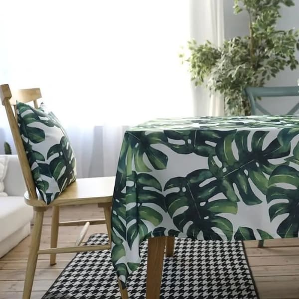 Grön tryckt duk 60x60 cm, bomullsblandning, fläckresistent, för köksdukning