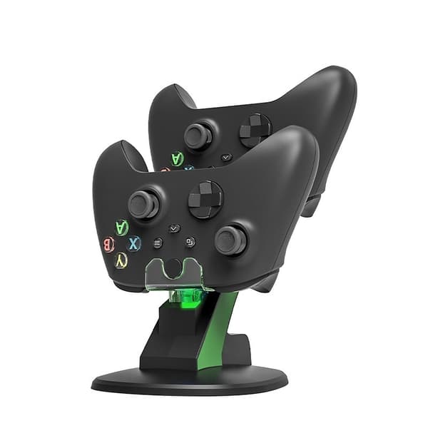 Ladestation til Xbox SS SX Controller, Dobbelt Controller Oplader med 2 Batterier, Sort