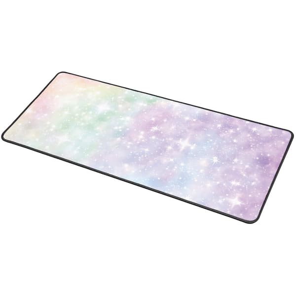 Gaming Musemåtte 70x30cm, Stor Skridsikker Gummibase, Glat Tekstiloverflade, Sort Syet Kant