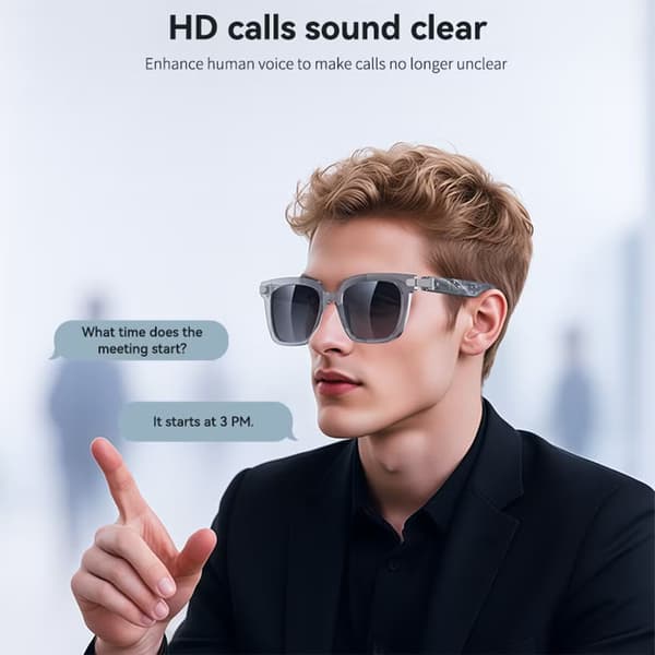 Smarta Bluetooth-glasögon, IP54 vattentäta, HD-samtal, Open-Ear Audio, Solglasögon