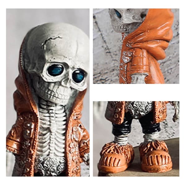 Skelettfigur i harts, cool utsökt staty, heminredning, present typ D