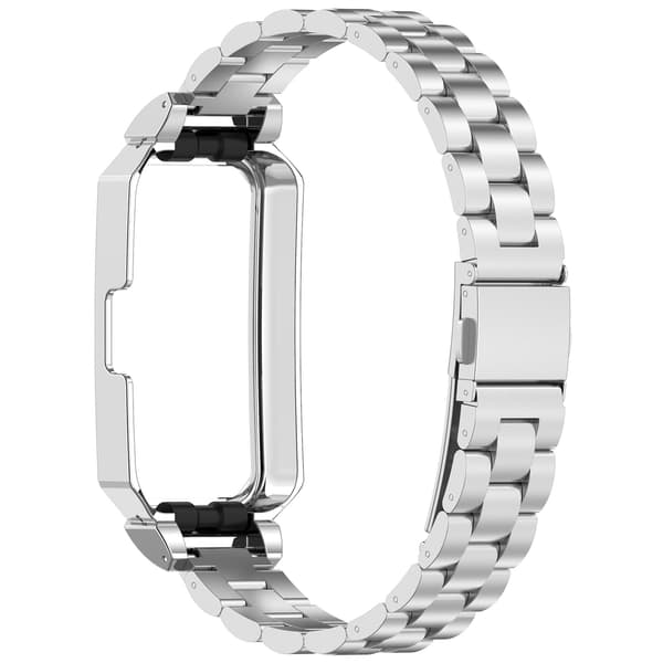 Rustfrit Stålrem til Huawei Band 10/9/8, Sort, Justerbart Metalarmbånd
