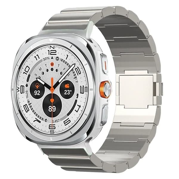 Titanium urrem til Samsung Galaxy Watch 7 Ultra, sølv, 22 mm, magnetisk lås