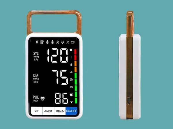 Överarmsblodtrycksmätare, LCD-display med arytmidetektering, uppladdningsbar, hemmabruk