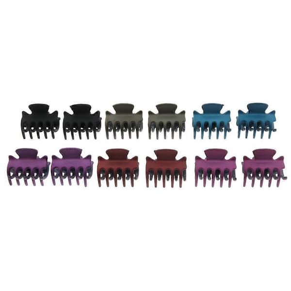 3x12 Mini Hårklemmer i Resin Plastik Klips Spænder Nåle Tilbehør 4 Pcs