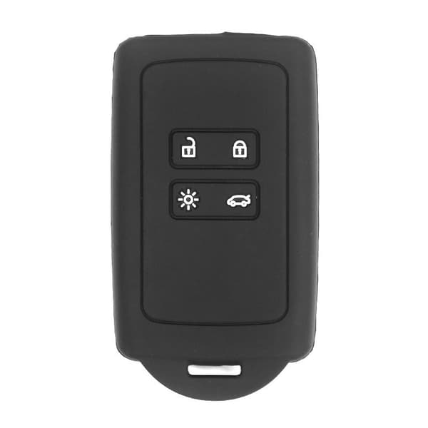 Silikone Nøglefob Cover til Renault Koleos, Sort, Stødsikkert Beskyttelsesetui