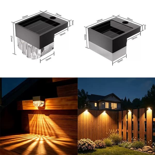 Solcellsdrivna trädgårdslyktor för räcken, ledstänger och trappor, väggdekoration för staket, landskapsbelysning för pool Lens White 9/Box