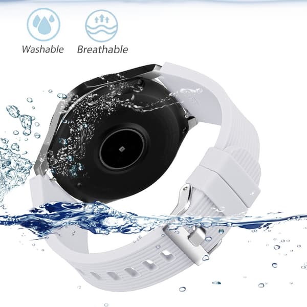 Silikone urrem til Samsung Galaxy Watch 46mm, Hvid, Stor, Justerbar
