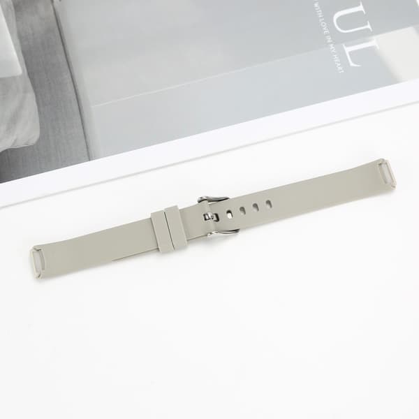 Silikon erstatningsreim kompatibel med Fitbit Luxe, grå stor, myk silikon med spenne