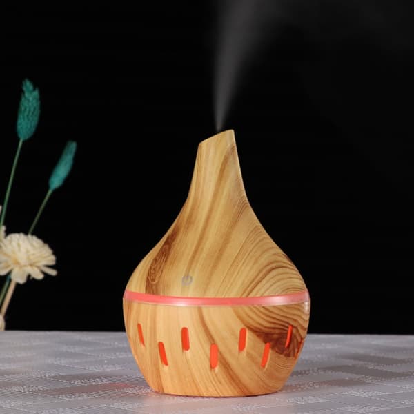 300 ml USB Mini Luftfukter, Aroma Eterisk Oljediffuser, 7 Farger LED-lys for Soverom