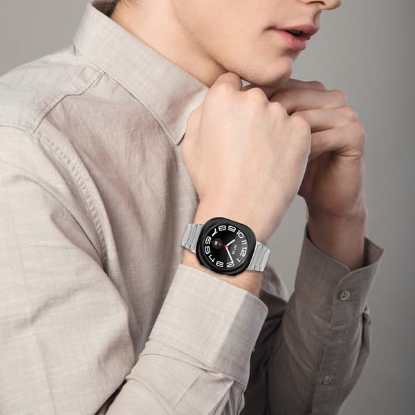 Urrem i rustfrit stål til Samsung Galaxy Watch 7 47MM, sølv, 316L, quick release