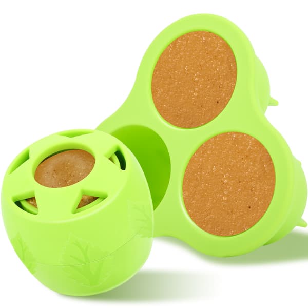 Hundgodis-leksaksboll, gräsgrön, bitring i gummi och silikon för valpar