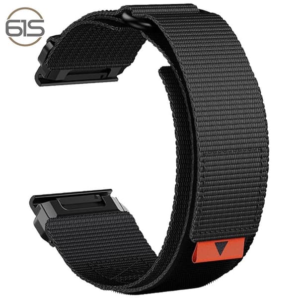 26 mm nylonurrem til Garmin Fenix 8/7X Pro/5X/6X, sort Black