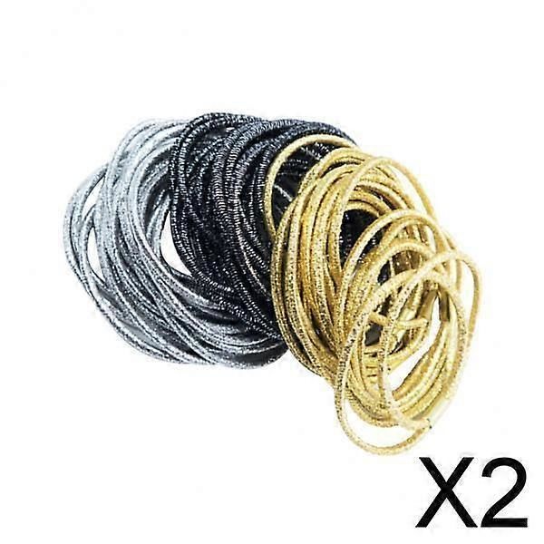 2x 30 st Kvinnor Paljetter Hår Elastiska Hårgummiband