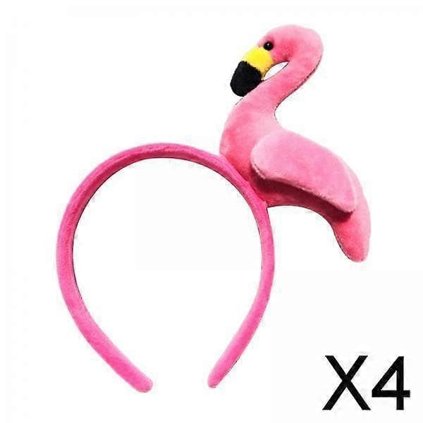 2xFlamingo Hodebånd Kostyme Dyrehodeplagg Hodeplagg for Ferie Scene 4 Pcs