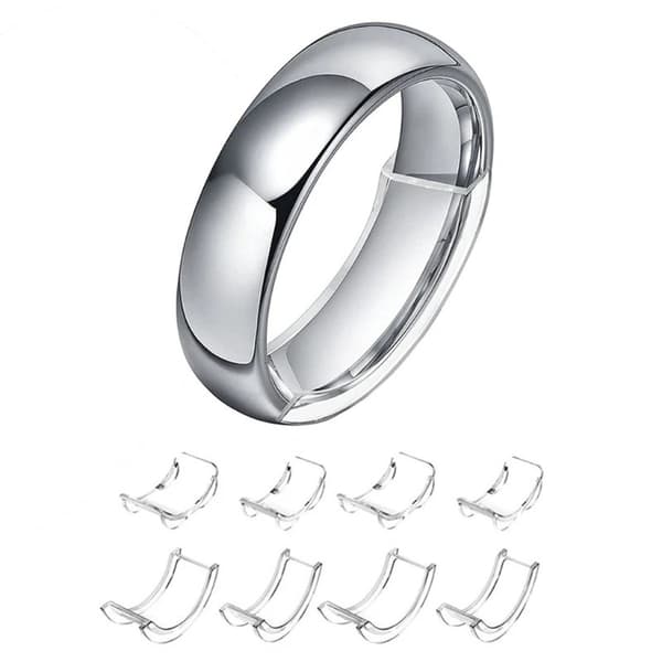 Ringstørrelsesjustering, 8 størrelser, silikon, usynlig, for løse ringer, komfortabel passform