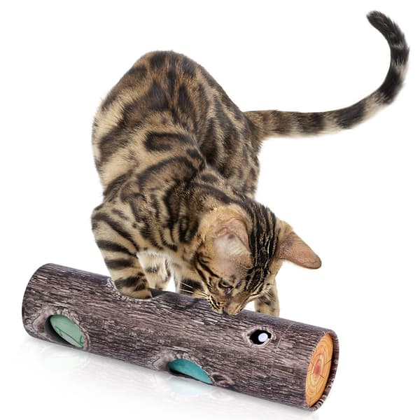Kattträd hålrulle-leksak, wellpapp, kattmyntabjällra, trädmönster, interaktiv Tree pattern