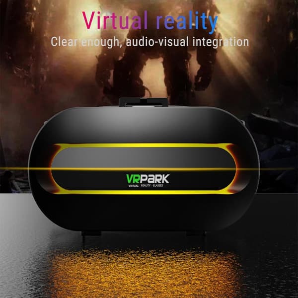 3D VR-headset med HiFi-stereohovedtelefoner, kompatibel med iOS og Android, justerbar
