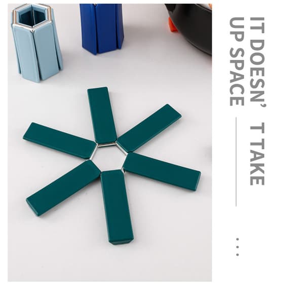 Sammenfoldelig bordskåner, lyseblå, varmebestandig køkkenbordsmåtte