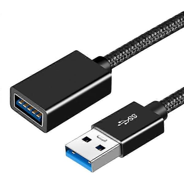 USB 3.0 forlængerkabel, han til hun, holdbart nylonflettet kabel, 5V2A til hurtig dataoverførsel og opladning