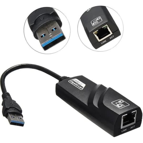 USB 3.0 Ethernet-adapter, Gigabit RJ45, 10/100/1000 Mbps