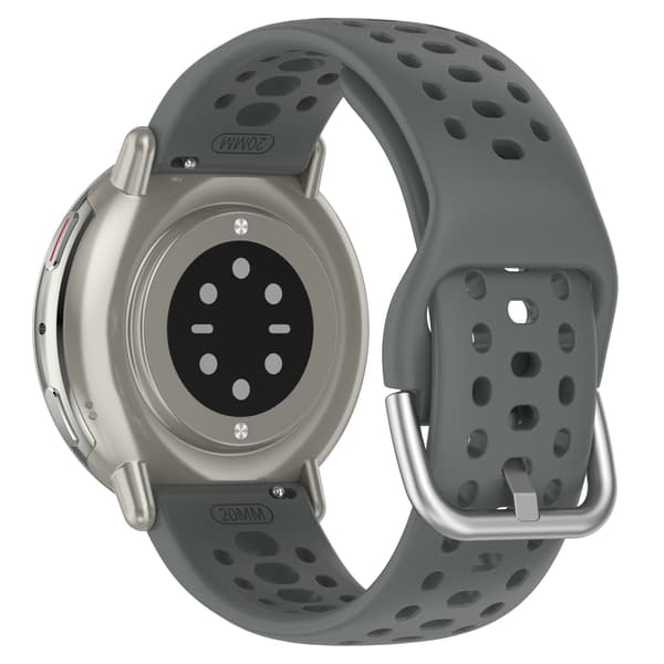 Amazfit Active 2 Band, Andningsbart Silikon Sportarmband, Mörkgrå, 22mm, Justerbart DarkGrey