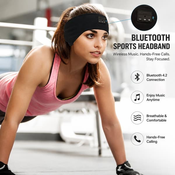 Bluetooth Sovemaske, Sort, Indbygget Højttaler, Blød Justerbar, Lysblokerende, Genopladelig