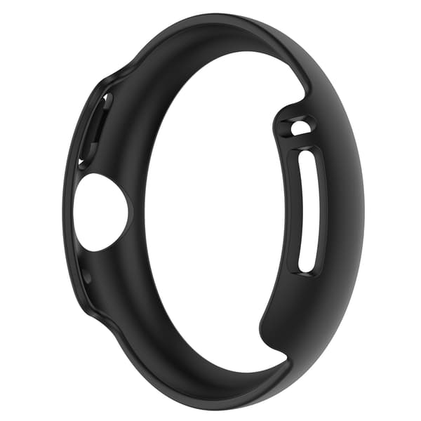PC Halvdæksel til Google Pixel Watch, Sort, Stødsikker Beskyttelsesskal