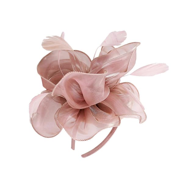 Bryllupsfascinator Hatt Dame Fjær Blomst Hårbånd Kirkete Selskap Hodeplagg E