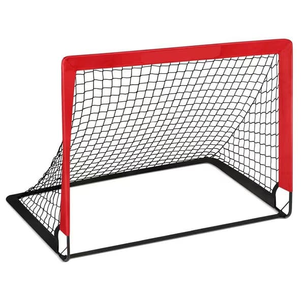 Bærbart Foldbart Fodboldmål til Børn med Bæretaske, Indendørs Udendørs Træningsnet til Småbørn Red (single)
