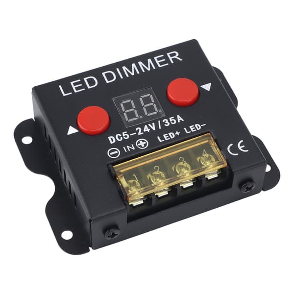 LED-lysbåndsdæmper, DC 5-24V 35A PWM-dæmpningscontroller med digitalt display, metalskal
