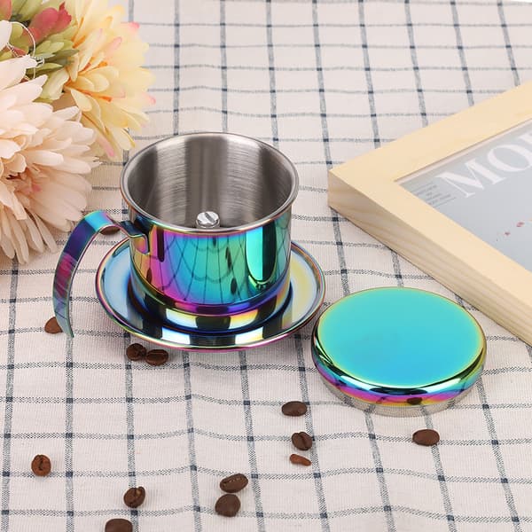 Kaffedroppare i rostfritt stål, återanvändbart filter, bärbar droppkaffebryggare