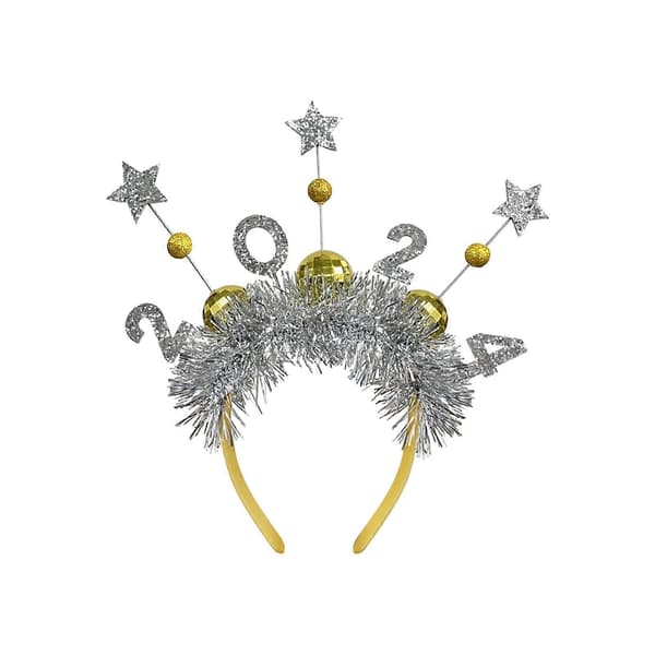 2024 Nyttårs Hodebånd Glitter Stjerne Glitter Hodeplagg Utkledning for Kvinner Jenter