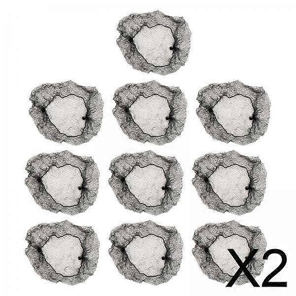 2x 10 Stykker, Usynlige, Hårnet, Usynlige, Mesh Elastisk Kant Hårnet, Mesh Net