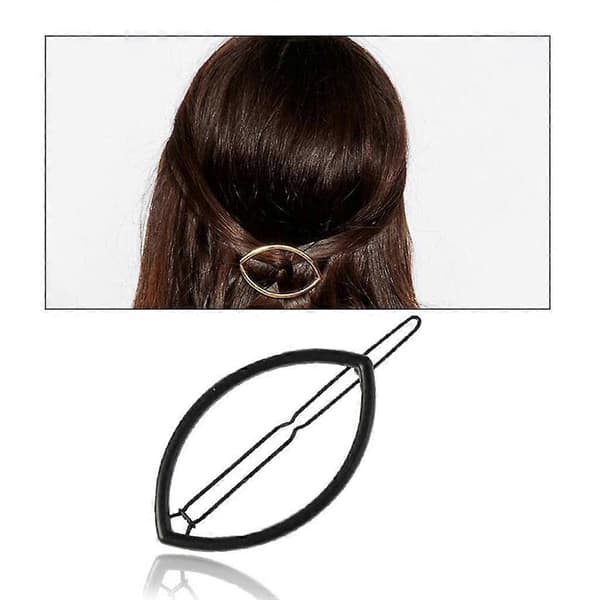 2- Hul Hårnål Klips Oval Hårspenne Slide Grip Barrette Hodeplagg 3 Pcs