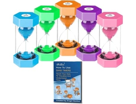 Timglas Sand Timer För Barn, Sandklocka 1/3/5/10/30 Minuter Set, Beijiyi (5-pack)