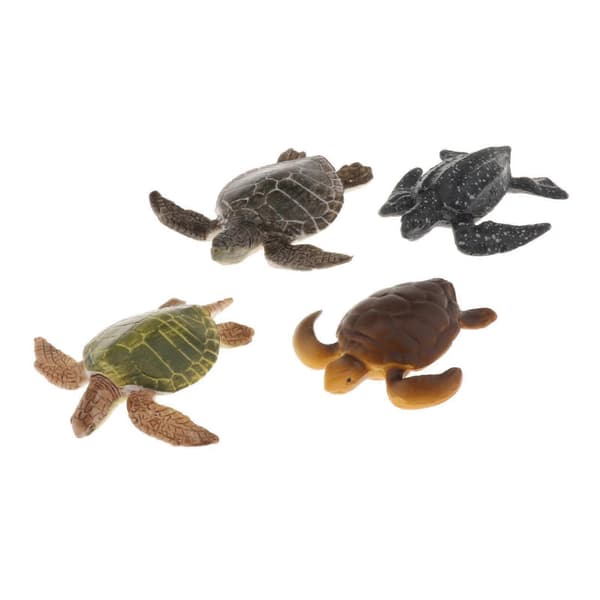 4 stk. Havdyr Skildpadder Figurer Skabninger Badelegetøj til Børn Jungleindretning