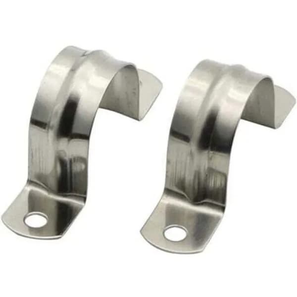 304 rustfrit stål rørklemmer, 50 mm U-formede stropper, 2-pak