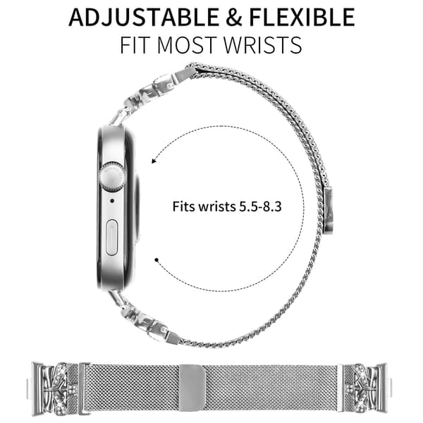 Huawei Watch Fit 3 Rem, Rustfrit Stål, Sølv, Elegant, Justerbar, Quick Release