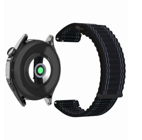 22 mm nylonurrem til Huawei, universal, sort