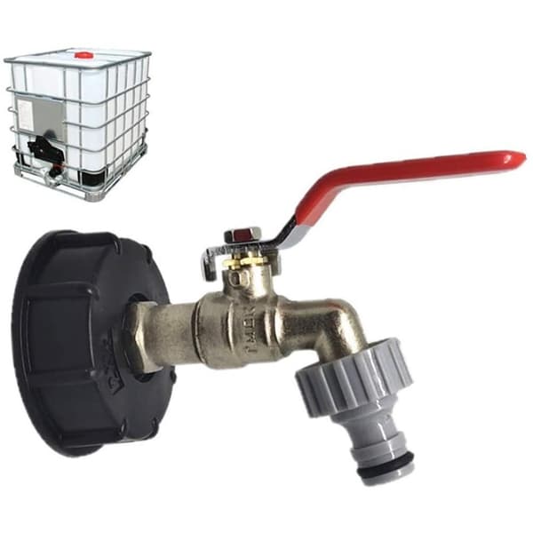 IBC-tankadapter i mässing, 1 st, reduceringskoppling för vattentank, kraftig